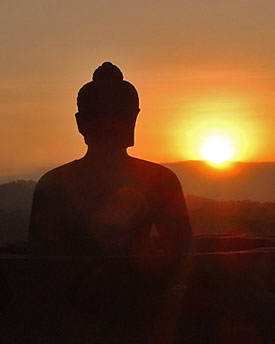 lever de soleil Borobodur à Java